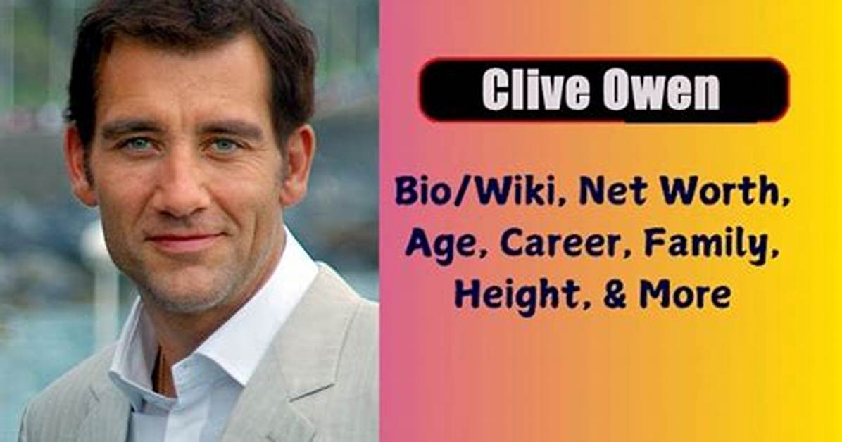 Clive Owen Net Worth, Age, Height, Bio, Birthday, Wiki!