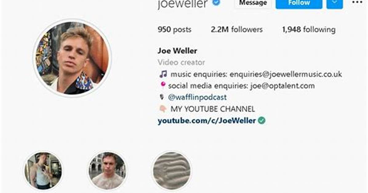 Joe Weller Net Worth, Age, Height, Bio, Birthday, Wiki!