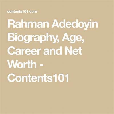 Rahmon Adedoyin - Net Worth, Age, Height, Birthday, Bio, Wiki!
