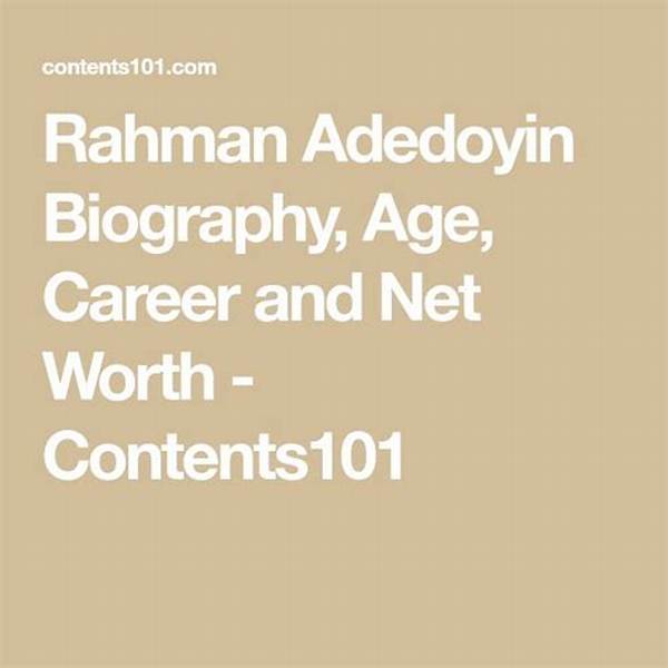 Rahmon Adedoyin - Net Worth, Age, Height, Birthday, Bio, Wiki!